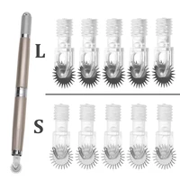 disposable tattoo set 1p double end eyebrow tattoo pen 5pcs roller eyebrow needles tattoo curved blade permanent makeup tattoo