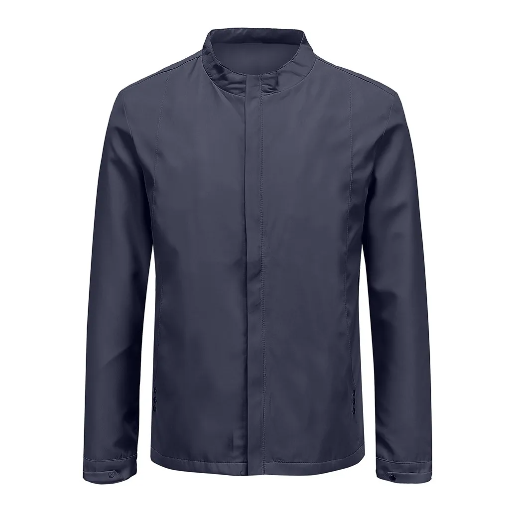 Куртка мужская однотонная с длинным рукавом на осень/зиму | Мужская одежда