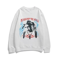 hot new tupac 2pac rap pullover asap rocky same style print sweatshirt playboi carti oversized hip hop pullover man sweatshirts