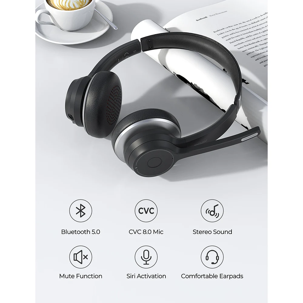 Mpow HC5 Bluetooth 5 0 гарнитура для колл центра водителя офис Беспроводной проводной 2 в 1