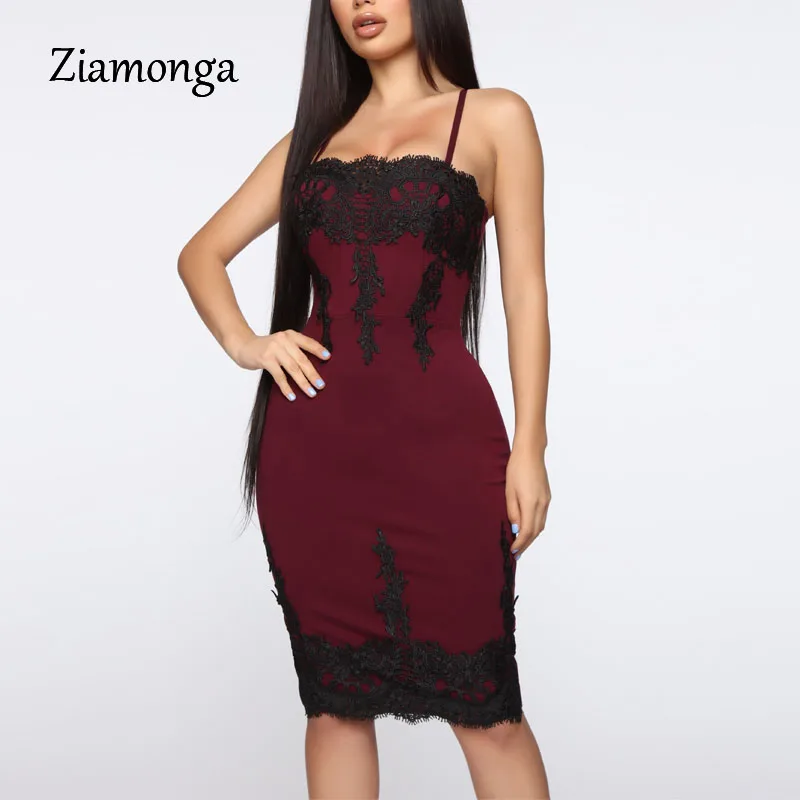Ziamonga кружевное платье карандаш без бретелек с сексуальной вышивкой на молнии