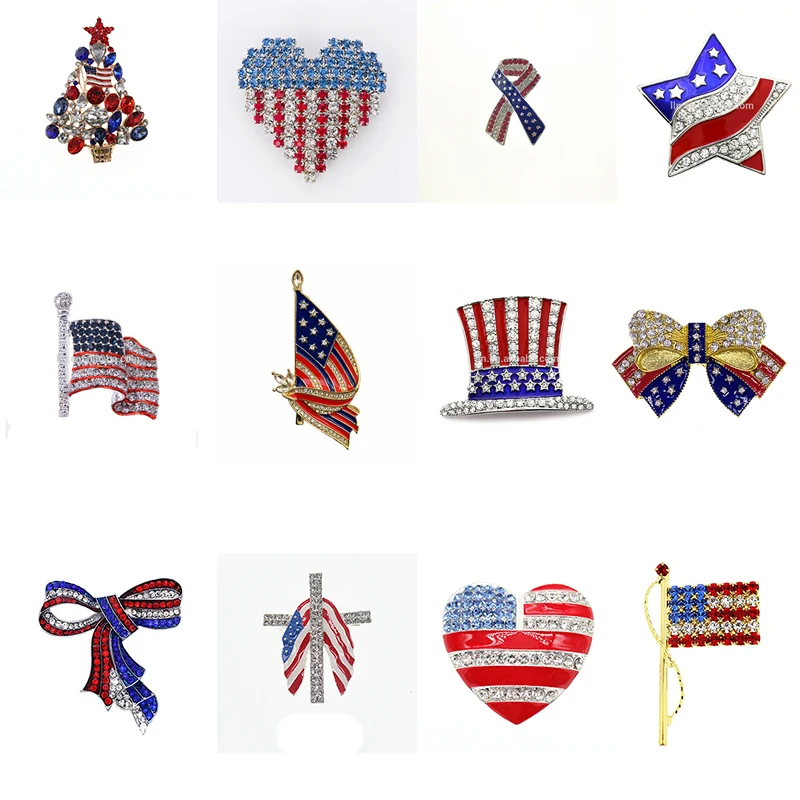 Новейшая брошь бант в форме флага на заказ разноцветные патриотические броши