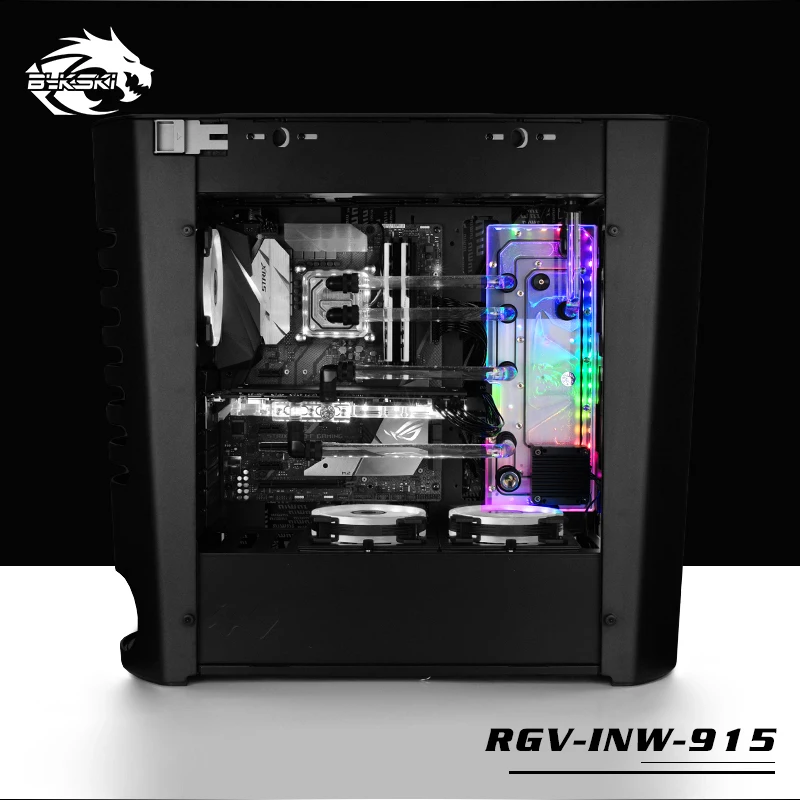Bestellen BYKSKI Acryl Bord Wasser Kanal Lösung Verwenden Für IN WIN 915 Computer Fall Für CPU Und GPU Block / 3PIN RGB / Combo DDC Pumpe