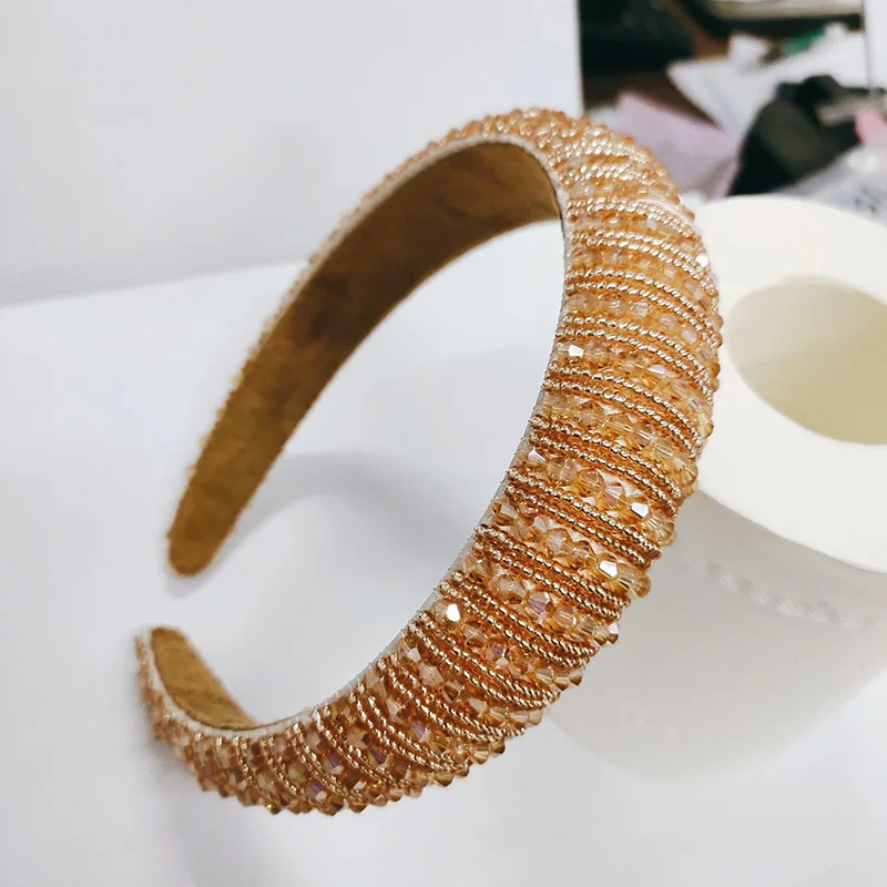 

Full Crystal Women Hair Bands Hair Hoop Elegant Shiny Padded Hairband Luxury Rhinestone Headband Hair Accessories