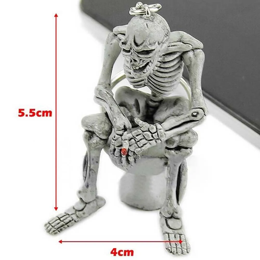 

1 Pc Creative Skull Toilet Purse Bag Rubber Keychain Keyring Auto Car Ornament Accessories Key Chain Charms Pendant Funny Gifts