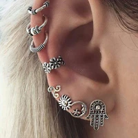 earrings retro alloy bohemian sun moon palm earrings earrings earrings eight piece set