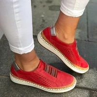 women sneakers shallow loafers vulcanized shoes breathable hollow out womens casual shoes ladies leather flats shoes women