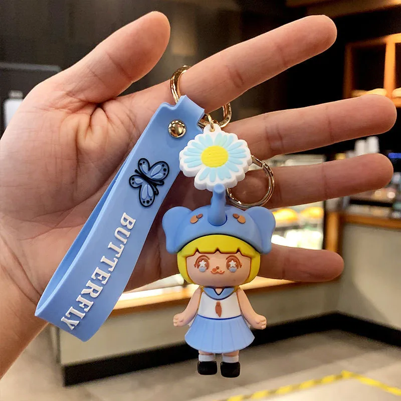 

Little Elephant Car Key Ring Pendant Cartoon Silicone Bag Key Chain Cute Creative Accessories Couple Girl Gift Cute Keychains