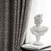 2021 nordic thicken cotton linen blackout curtain for living room luxury jacquard sound heat insulation window drapes any length