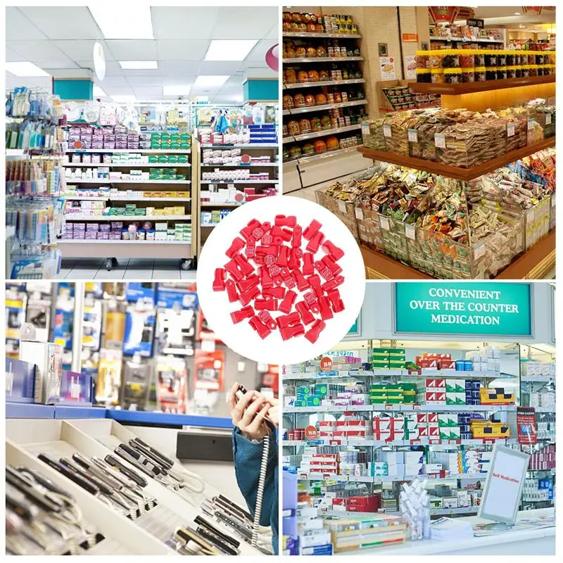 100pcs Anti Theft Peg Lock Shop Security Display Hook Plastic Stop Locks | Канцтовары для офиса и дома