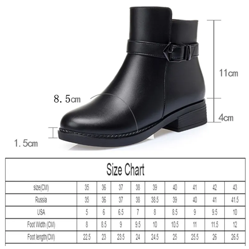

AIYUQI Winter Boots Mother Shoes Large Size 42 43 Wool Mid-heel Thick Wool Ladies Short Boots Non-slip Female Snow Boots