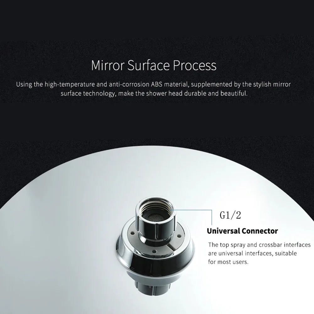 diiib dabai 22x22cm 9 inch roud abs plastic rain shower head rainfall bathroom top sprayer thin high pressure free global shipping