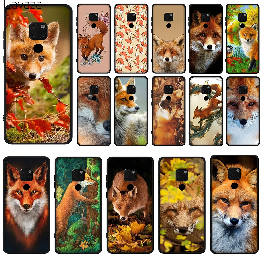 Мягкий чехол из ТПУ с милой лисой в осенние листья леса для huawei mate 10 20 pro lite Y6 Y7 Y9 Nova