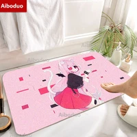 hot sale pink cute anime girl soft floor carpet kawaii kitchen decor doormat rug girly hallway entrance nonslip bathroom mat set