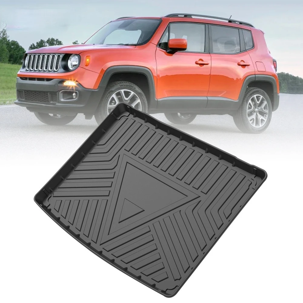 

Коврик для багажника из ТПЭ для Jeep Renegade 2015, 2016, 2017-2020, автомобильный водонепроницаемый Нескользящий Резиновый 3D подкладка для груза, аксессу...