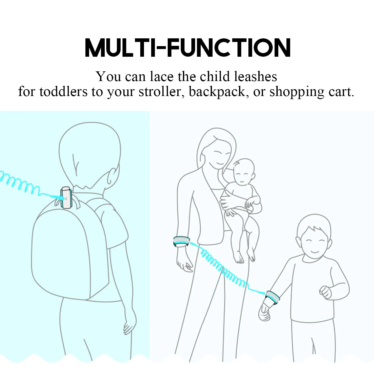 

Anti Lost Wrist Link Add Induction Lock Toddler Leash Baby Walker Safety Belt Wristband Walking Strap Rope Adjustable Harness