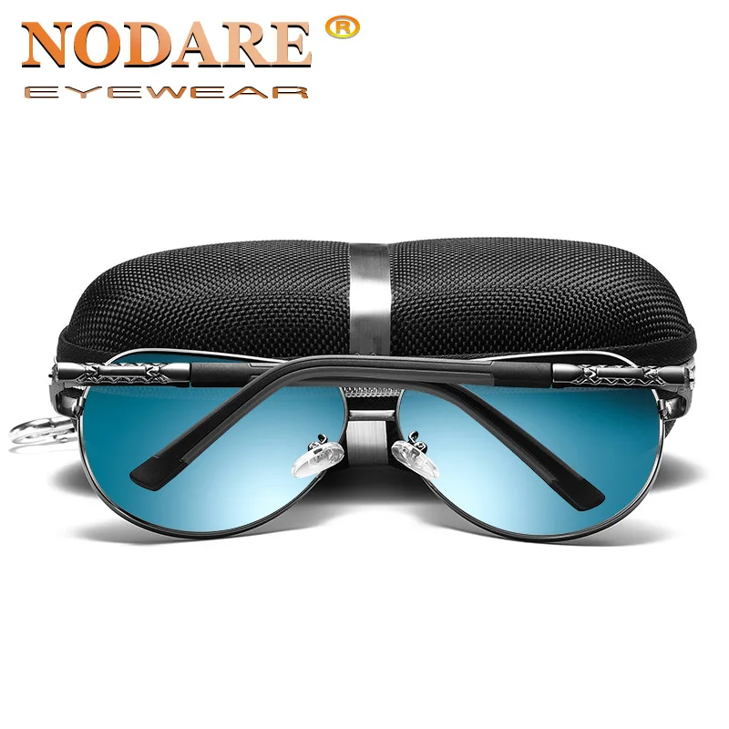 Поляризованные солнцезащитные очки в овальной металлической оправе для