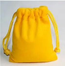 Yellow 20 шт./лот, 9,5x12, 10x15, 13x17 см, многоцветные, полиэфирные, мягкие, бархатные, на шнурке, подарочные пакеты для ювелирных изделий, рождественские упаковочные сумки - Цвет: Yellow