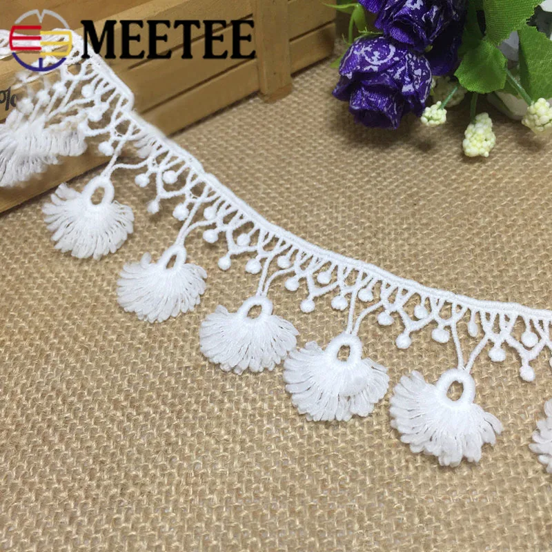 9 ярдов Meetee 5 см хлопок полиэстер кружевная лента шелковая вышивка DIY Одежда
