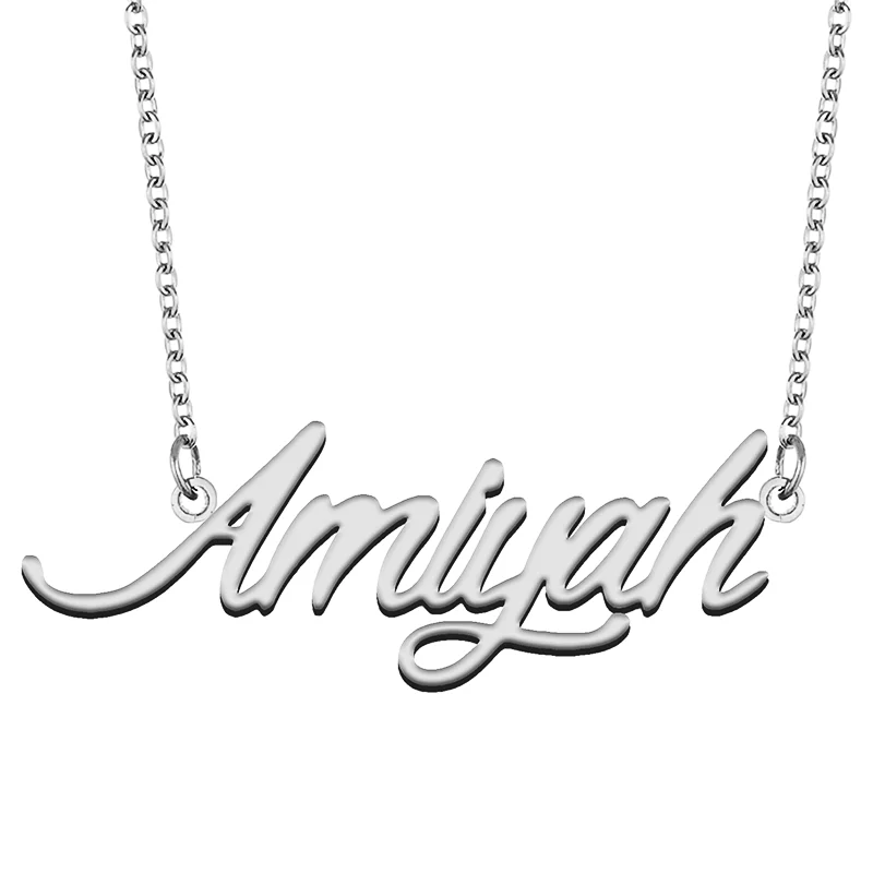 Amiyah Custom Name Necklace Customized Pendant Choker Personalized Jewelry Gift for Women Girls Friend Christmas Present