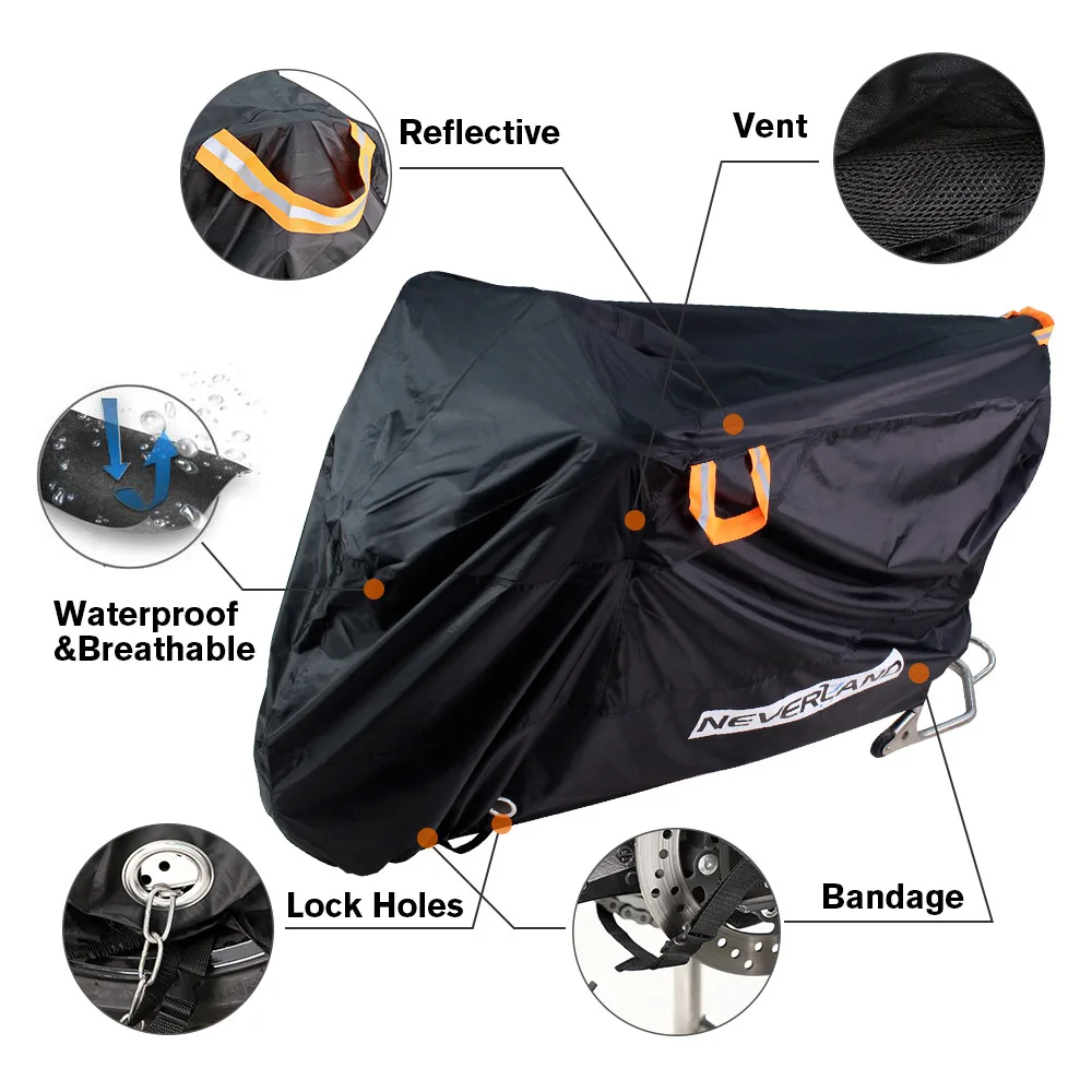 210D защита от дождя пыли УФ черные чехлы для мотоциклов скутеров моторов