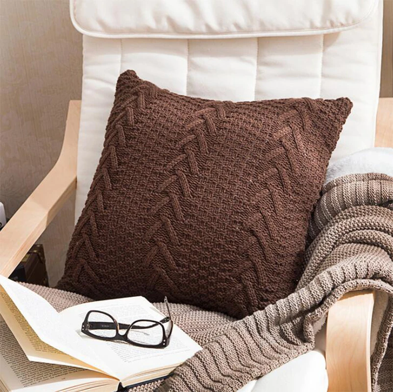 Грубая шерстяная вязаная подушка чехол домашние аксессуары Чехол-Подушка