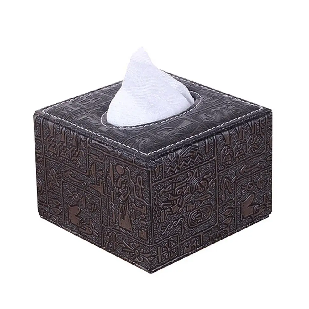 

European-Style Leather Square Tissue Box Hotel Paper Pumping Box Car Compartment Paper Paper Holder