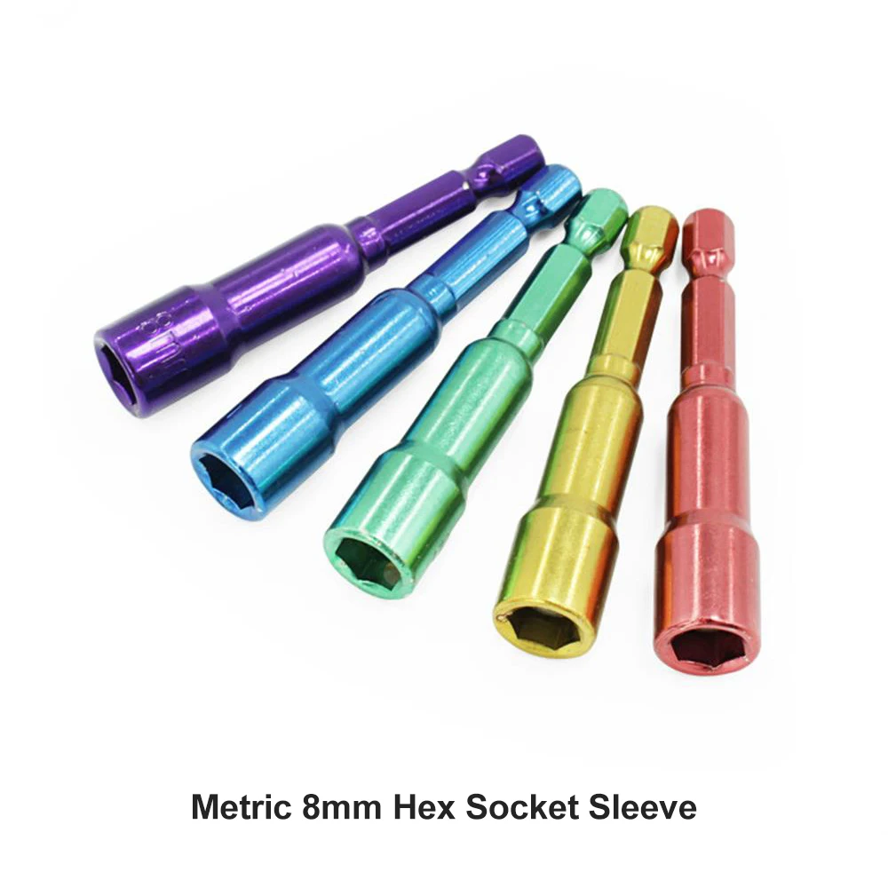 5pcs ручные инструменты красочные адаптер гнезд комплекты с шестигранной головкой