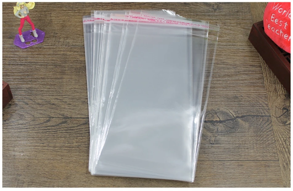 StoBag 500 шт 12*30 см прозрачные самоклеящиеся пластиковые пакеты самозапечатывающийся OPP ювелирные изделия Подарочная упаковка кошелек длинный мешок