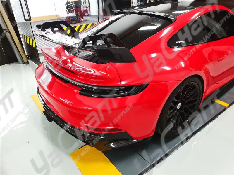 Фото Стайлинг автомобиля GT3 стиль GT Wing подходит для 2019-2021 911 992,1 Carrera & S & 4 & 4S GT Wing Dry Cabron & part отделка из углеродного волокна №5