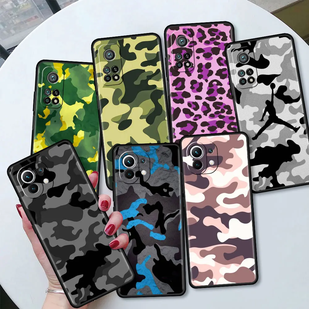 

Soft Case for Xiaomi Mi 10T Pro 11 9T CC9 CC9E Note 10 A2 Lite Tpu Cover Shockproof Phone Cover Camouflage Camo Military Army