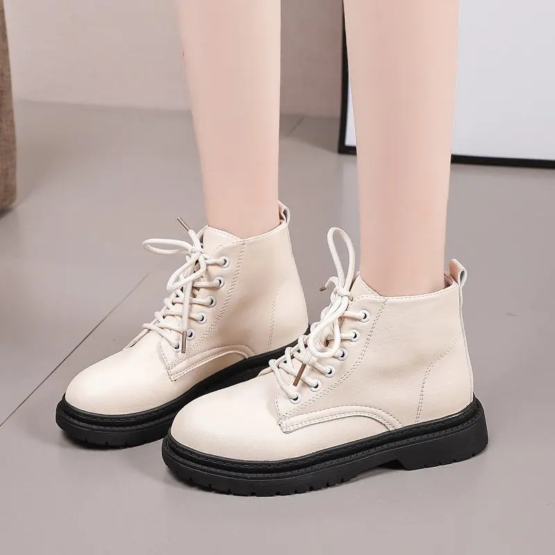 Boots Female Women Shoes Ankle 2020 New Autumn British Wind Pu Leather Thick with Short Boots Motorcycle Boots Boots Female Women Shoes Ankle 2020 New Autumn British Wind Pu Leather Thick with Short Boots Motorcycle Boots