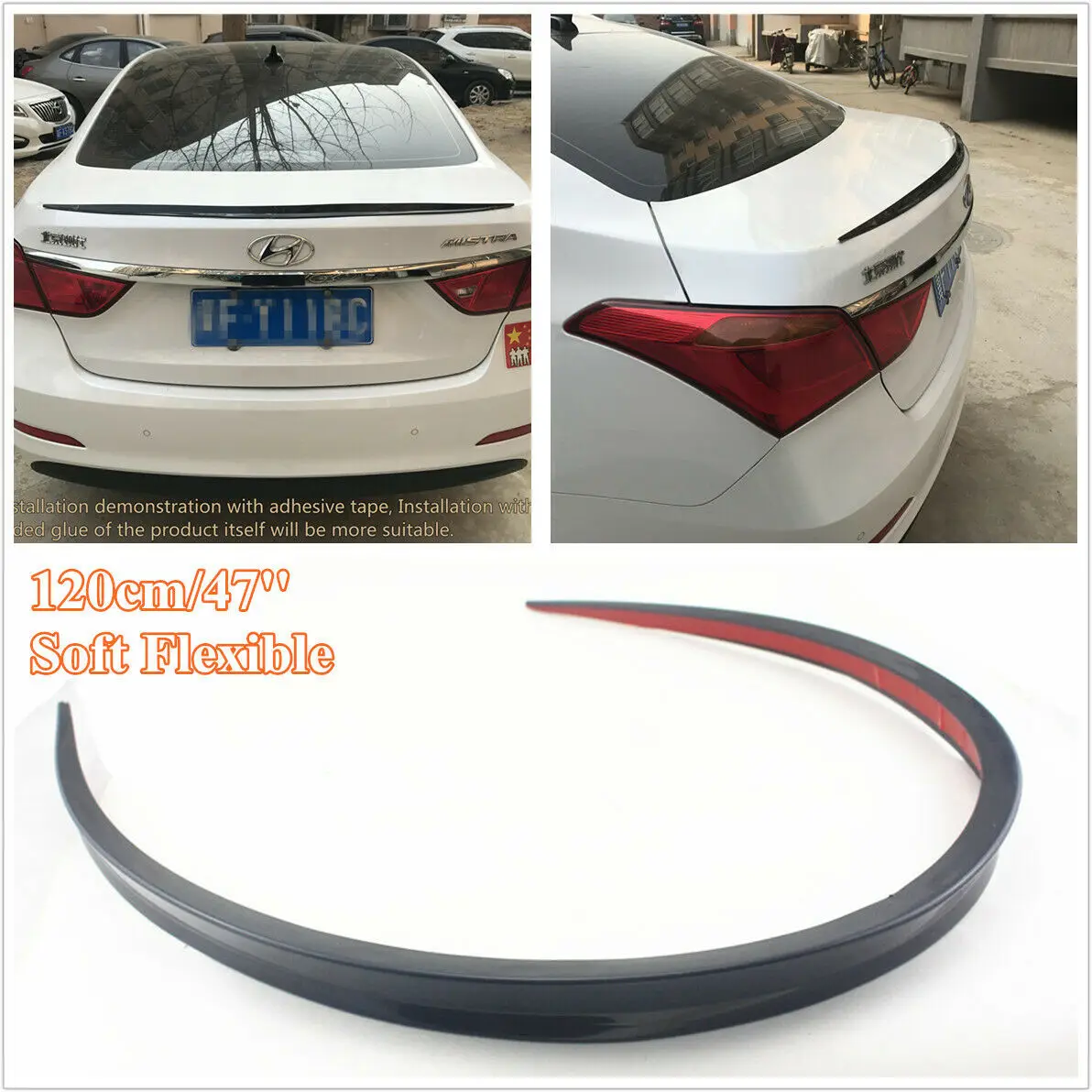 

1.2M Black Color Soft Car Rear Wing Lip Trim Sticker (There is hole inside of the product, please don't buy if you mind)