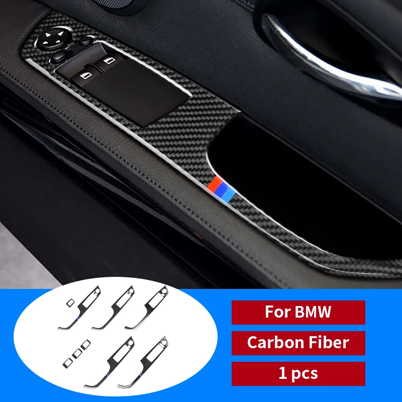 

Car Styling For BMW E90 E92 E93 M Performance Carbon Fiber Stickers Window Lifter Control Window Switch Decor Armrest Panel Trim