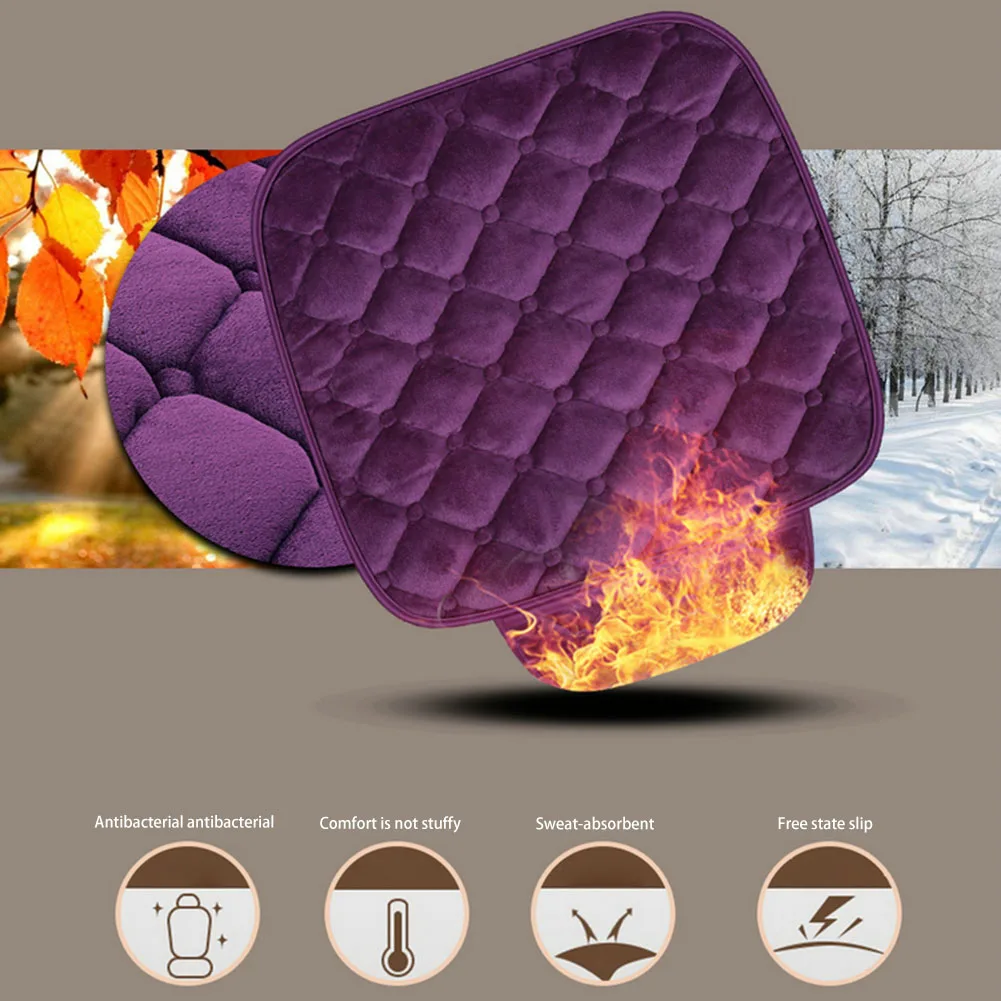 

Soft Warm Car Seat Cover Skid-proof Furry Coral Fleece Car Interior Covers Comfortable Sponge Seat Protection Set Accessories