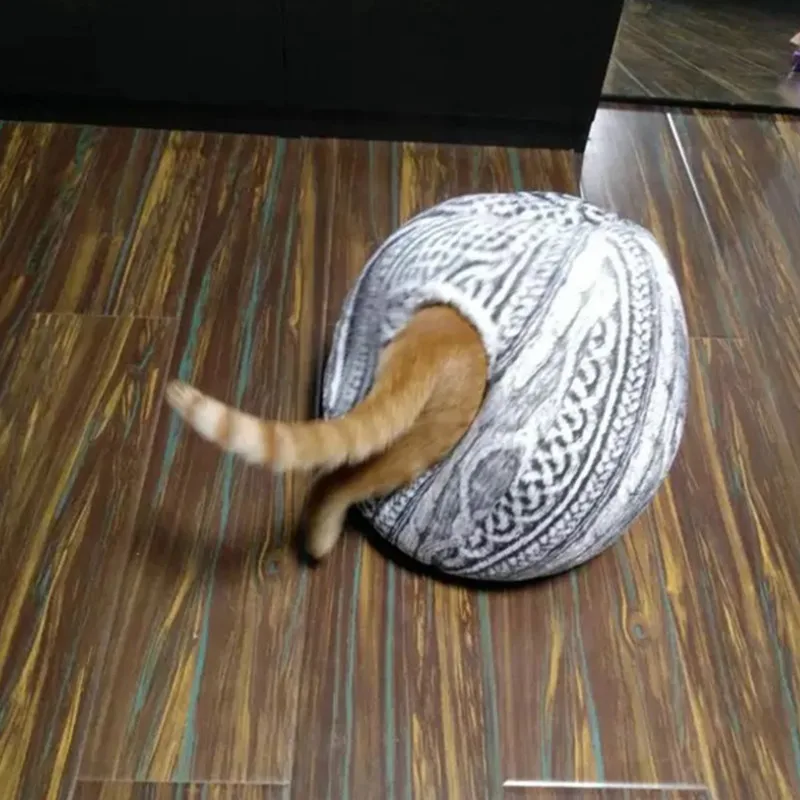 Кошачьи кровати сферический кошачий дом с круглым отверстием вашей кошке