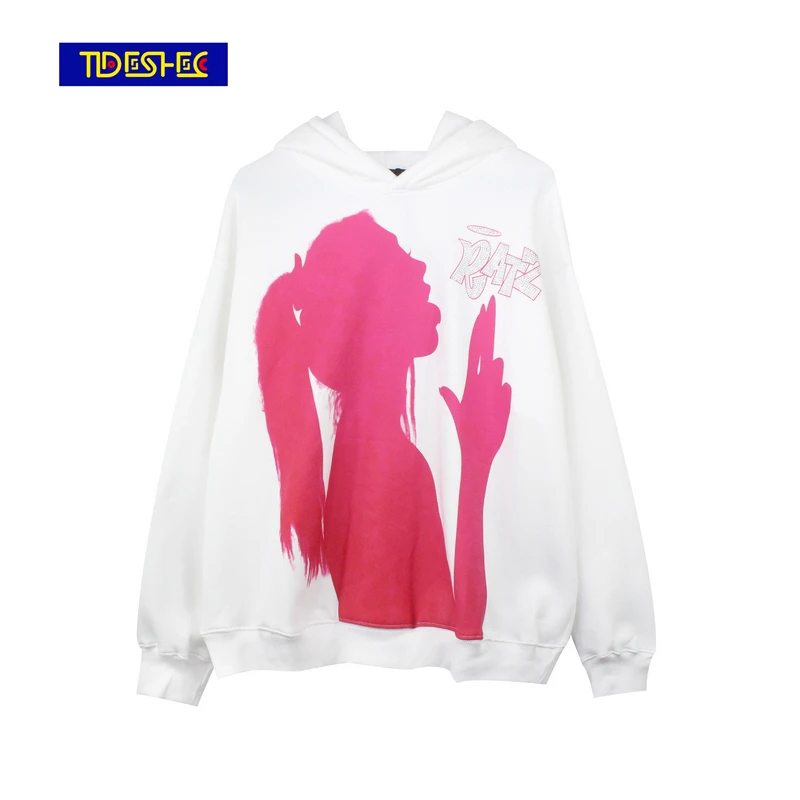 

Harajuku Streetwear Hoodies Oversized Women Graphic Print Hooded Sweatshirts Hip Hop Casual Loose Tops Fashion Outerwear