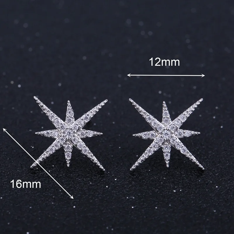 

New Fashion Star Earrings delicate cubic zirconia Stud Earrings for women Wedding Jewelry boucle d'oreille femme 2021