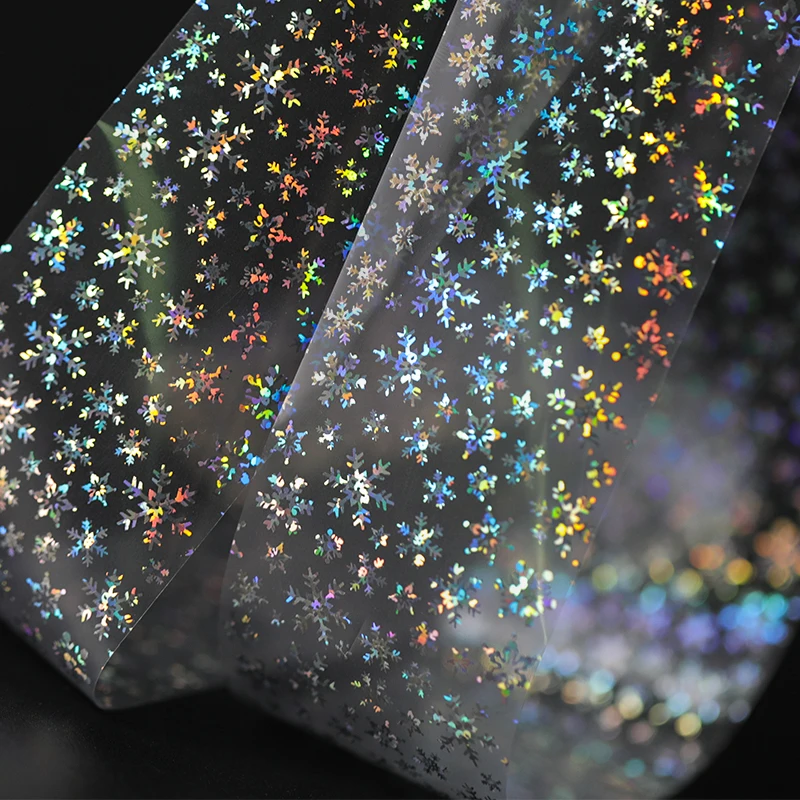 

100x4cm Christmas Pattern For Nail Sticker Star Transfer Snowflake Star Laser Glitter Christmas Nail Art Transfer Sheets