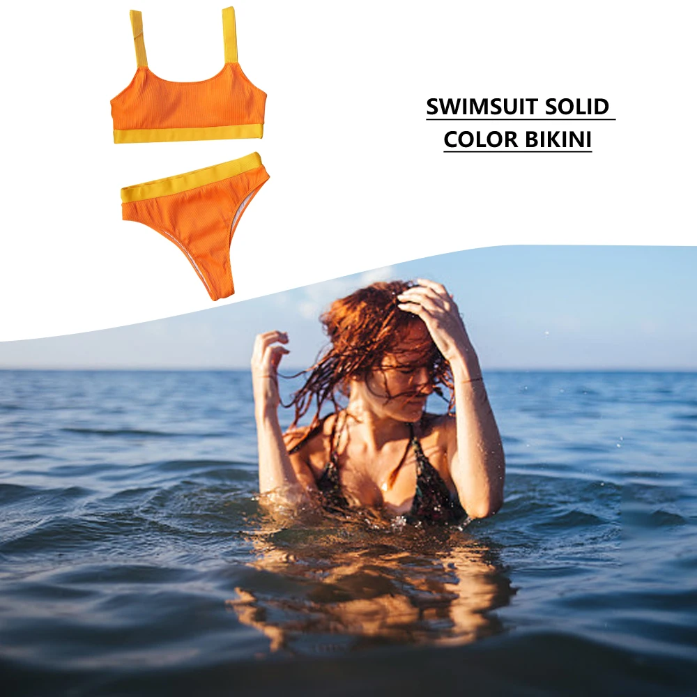 

S/M/L Women Polyester Women Sexy Bikini High Waist Patchwork Bikini Set Push-Up Pad Swimwear Swimsuit Beachwear Bikini