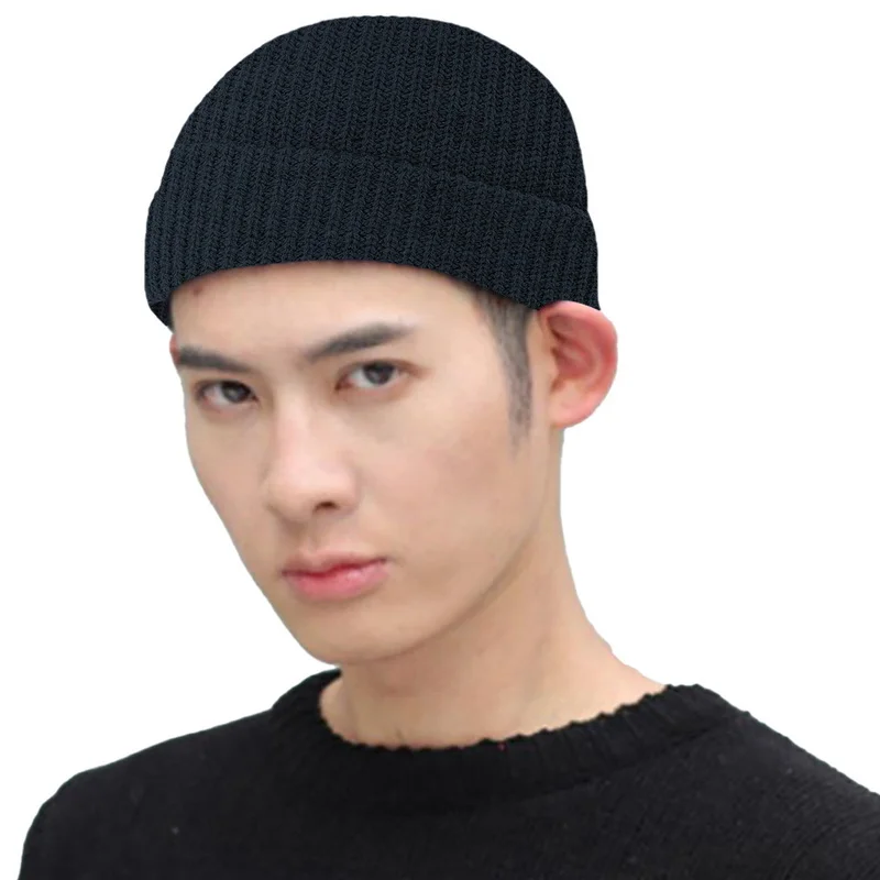 

Dome Warm Short Melon Leather Hat Solid Color Knitted Woolen Hat Solid Color Knitted Comfortable High-quality Woolen Hat