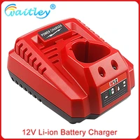 waitley battery charger for milwaukee m12 n12 lithium ion battery 3a fast charging replacement 48 11 2401 48 11 2402 c12b c12bx