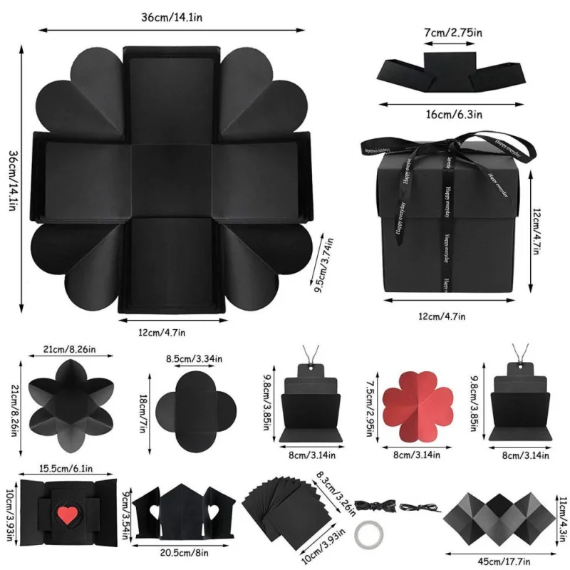 Валентинка DIY коробка-взрыв сюрприз подарок бумажный ручной работы альбом для фотографий памяти годовщина день рождения подарки.