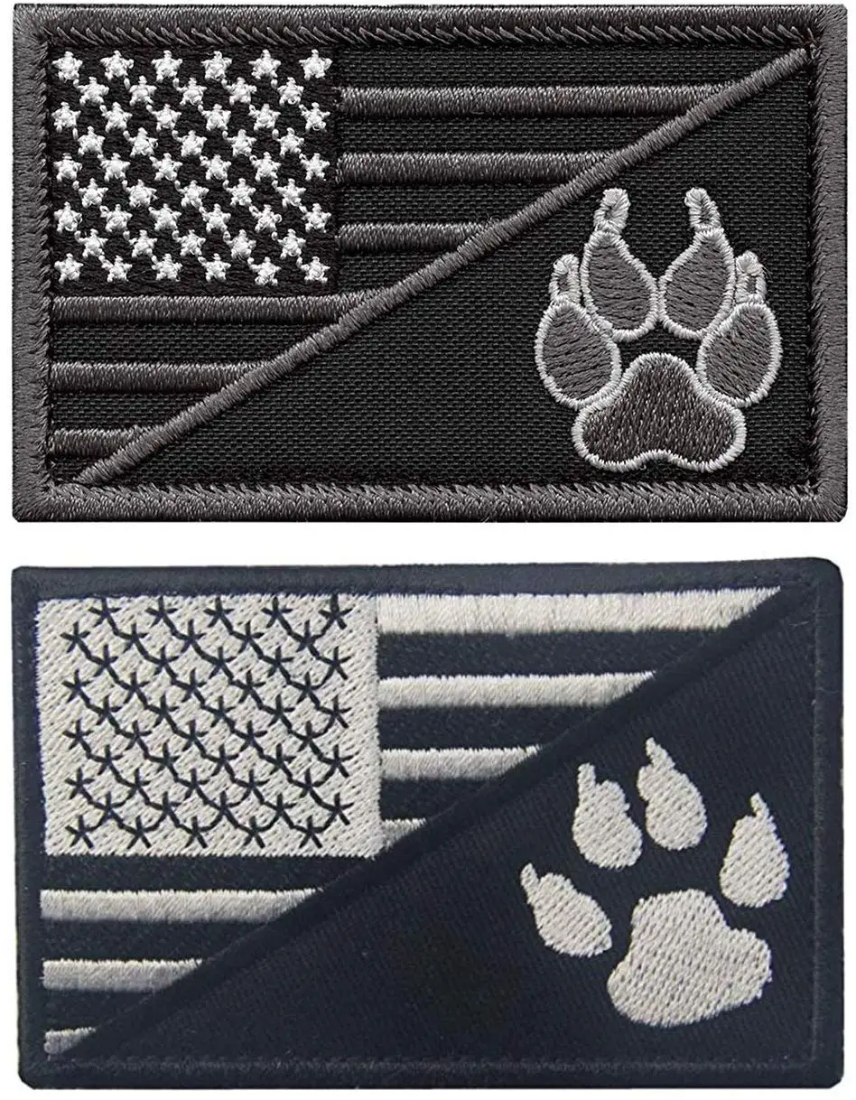 Флаг США/служебная собака K9 лапа трекер Тактический Военный полицейский значок с