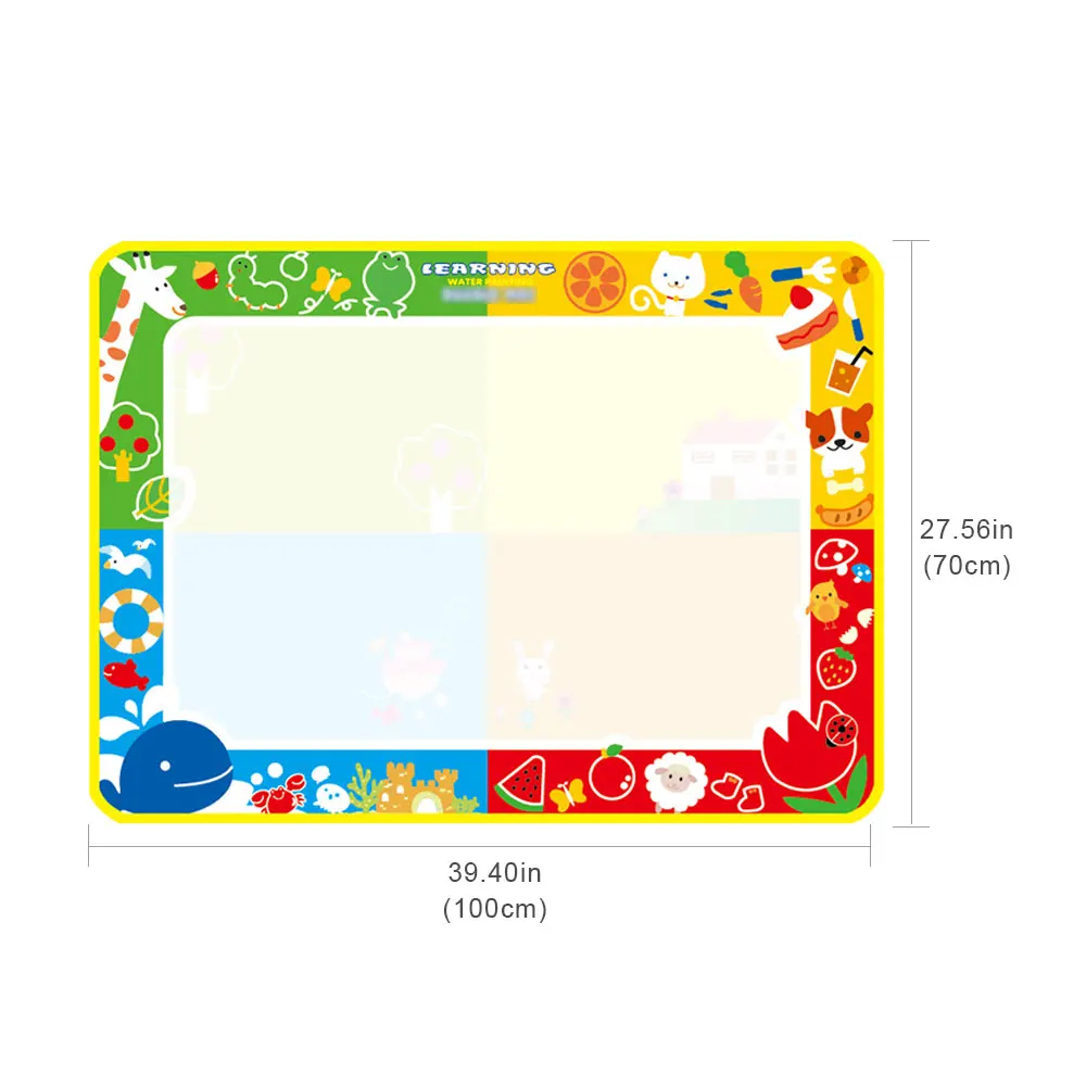 Большой размер детская волшебная доска для рисования водой каракули с 3 шт