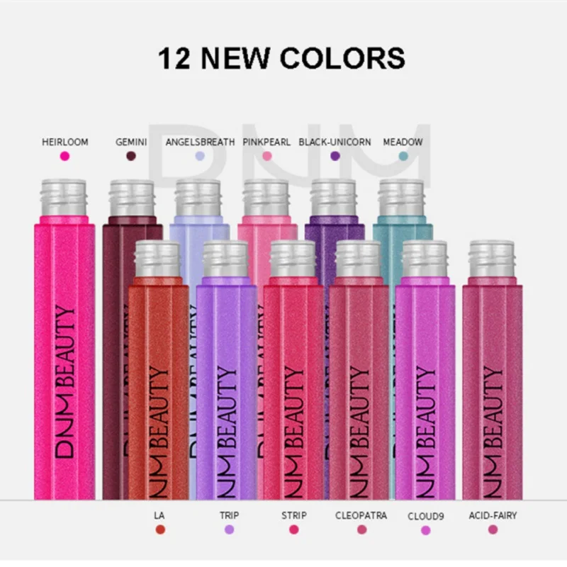 Матовая блестящая губная глазурь 12 цветов металлик сексуальный стойкий блеск