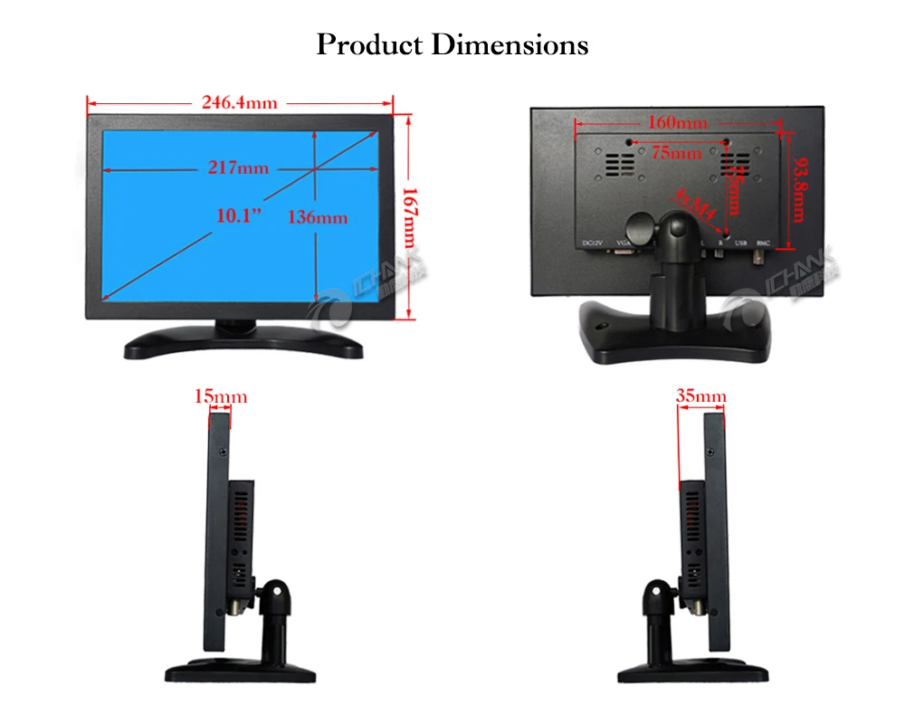 ZB101TC-56H/10,1 дюймов 1920x1200 ips Full View HDMI HD металлический чехол промышленный анти-помехи сенсорный монитор ЖК-экран дисплей