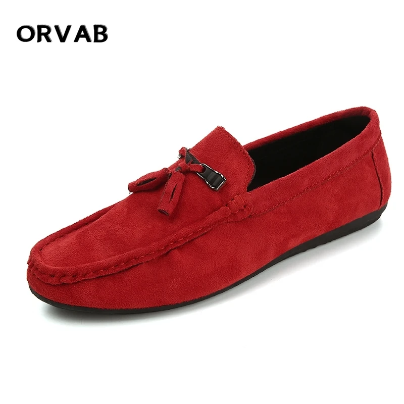 

Designer Men Shoes Faux Suede Slip-On Mens Loafers Soft Comfortable Breathable Men Casual Shoes Flat Sneakers Man Penny Loafers