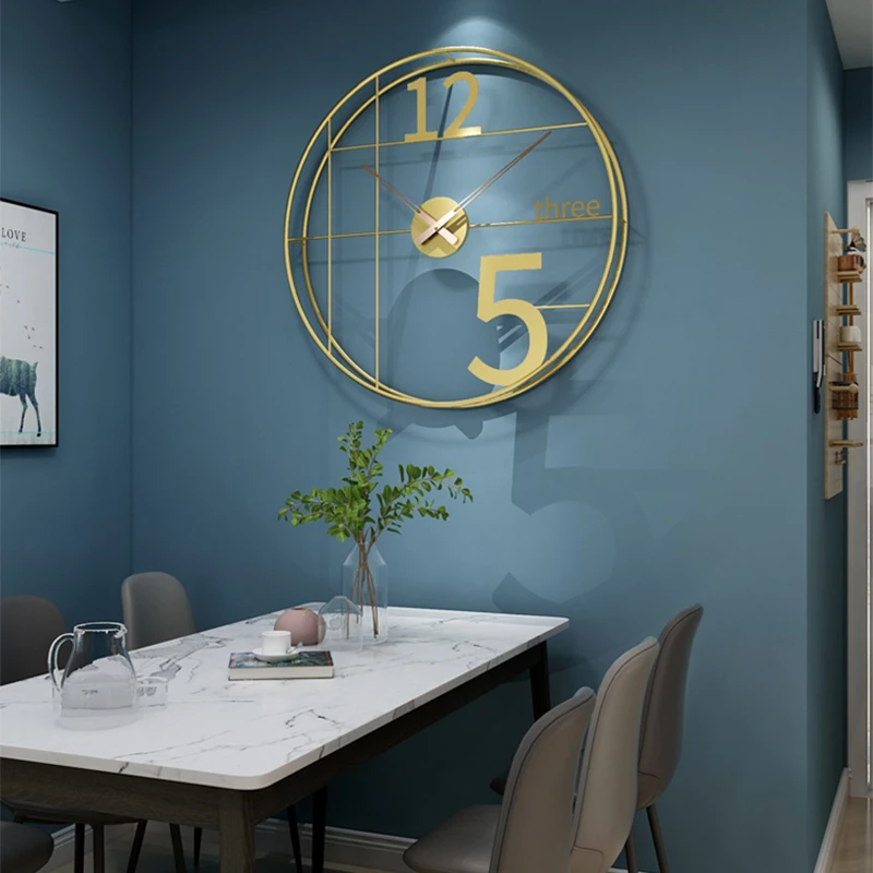 

Luxury Nordic Wall Clock Light Living Room Modern Wall Watches Home Decor Clock Mechanism Mute Creative Kitchen Clocks Zegary