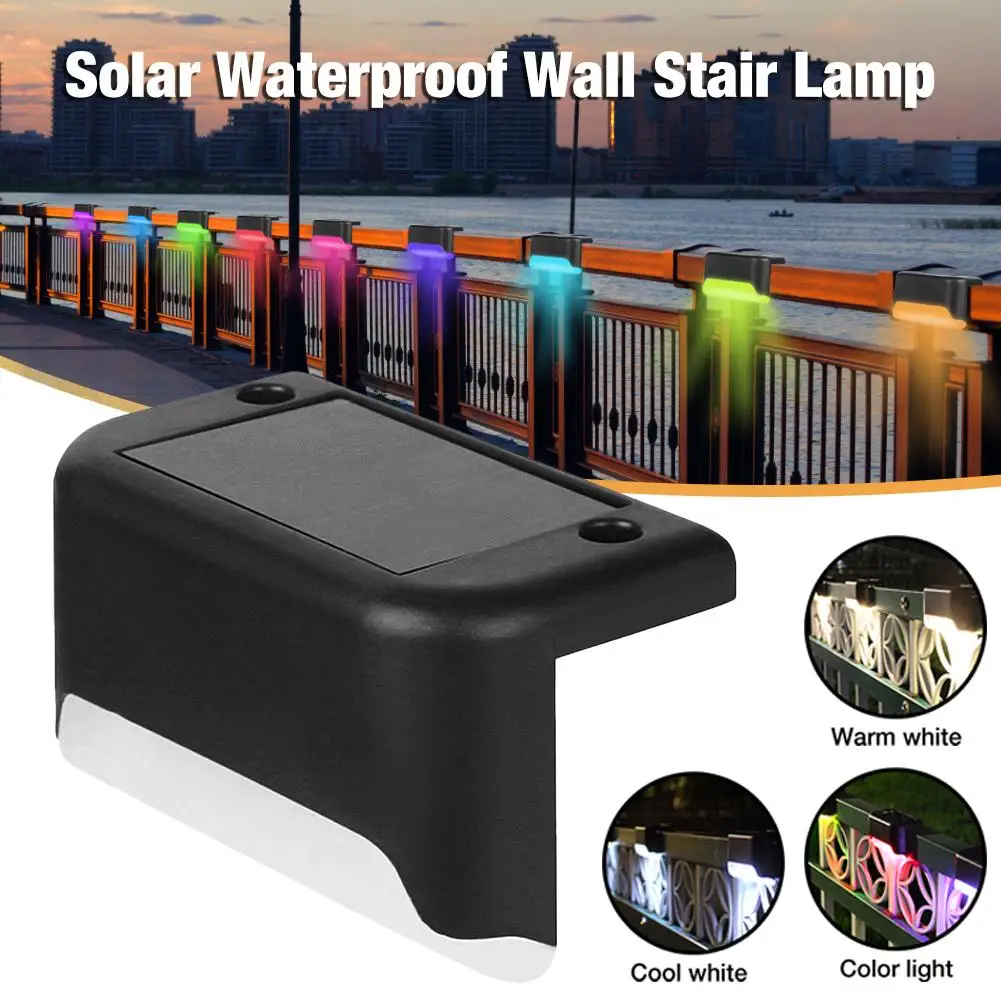 

Solar Led Fence Lamp Outdoor Deck Steps Lamp Waterproof Patio Stairs Garden Pathway Decor Light